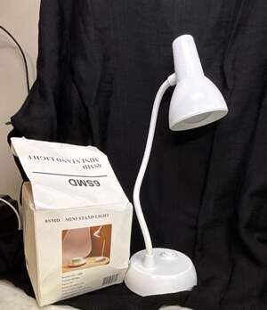 6SMD Mini Stand Light White LED Desk Lamp with Flexible Gooseneck